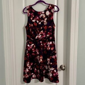 Pink and Purple Floral Sleeveless Dress (size 12)